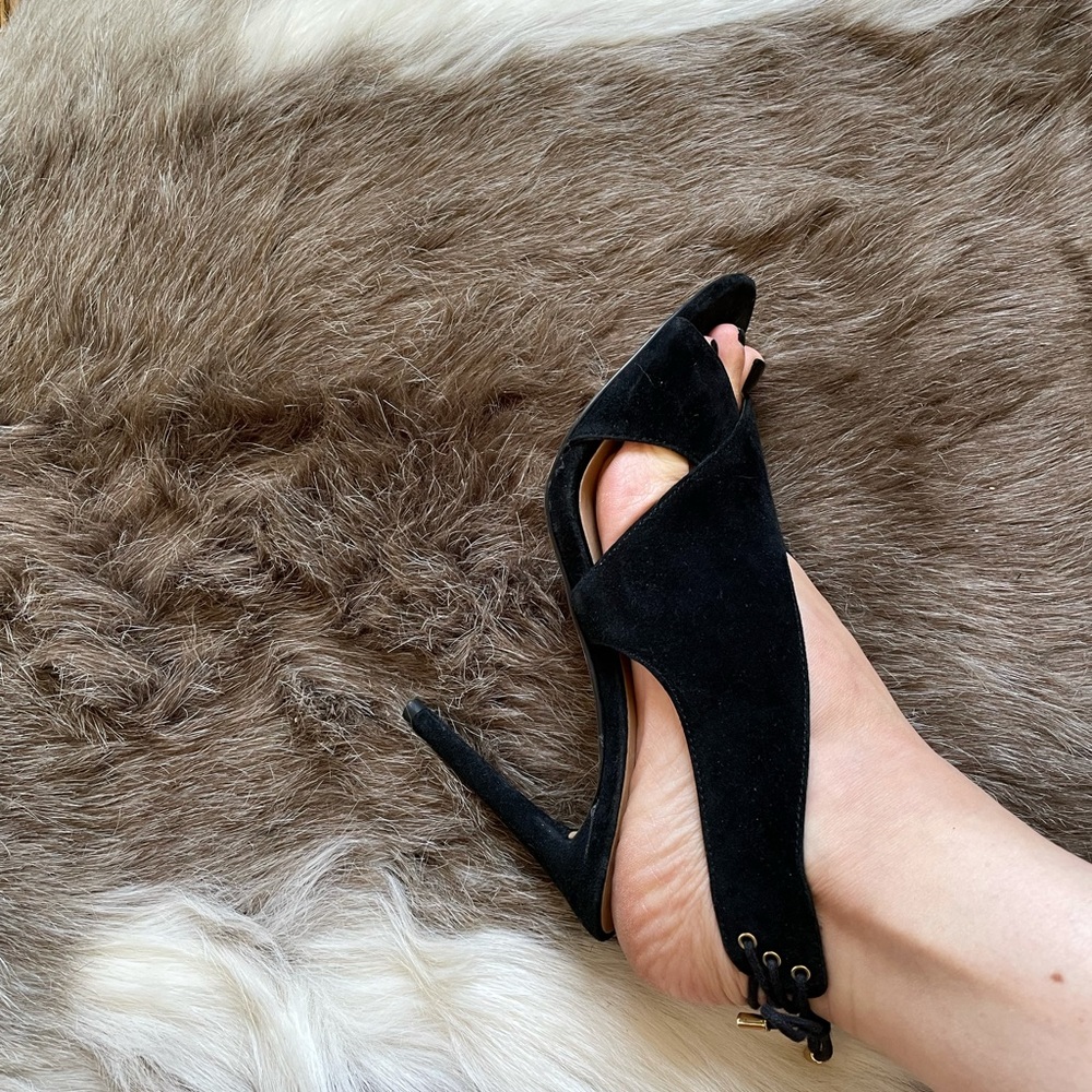 Ann Taylor Lori suede crossover lace sandals - Picture 1 of 7